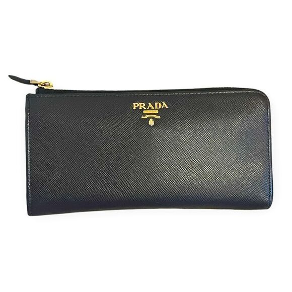 Prada Saffiano Metal Zip Around Wallet in Black (Nero) - Picture 1 of 13